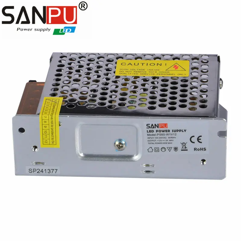 60W 12V 5A Маленький 2017 Новое прибытие питания 12 В 220V блок светодиодной ленты Один
