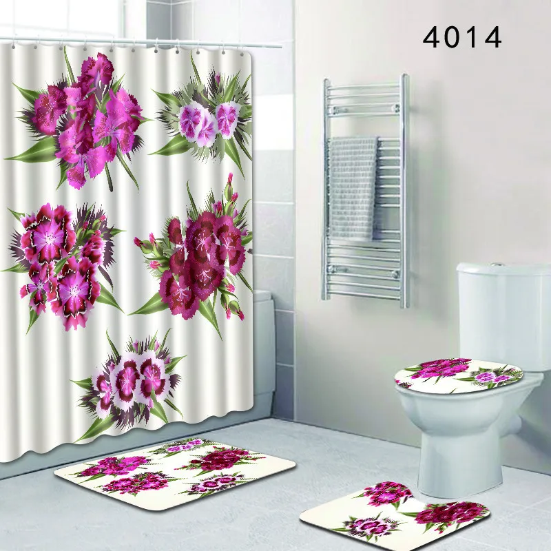 Лидер продаж 2018 продукты для ванной коврики и душевая занавеска в комплекте