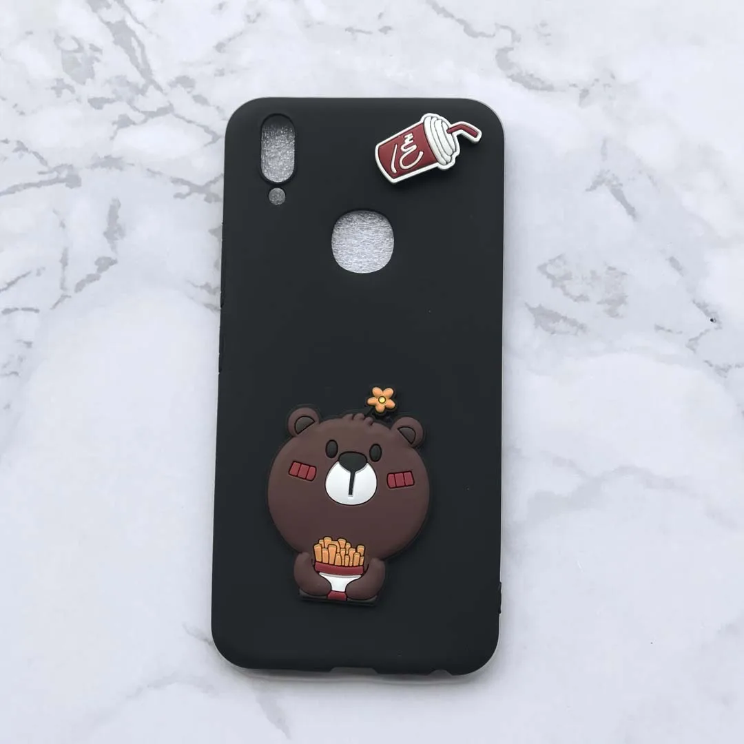 Карамельный цвет с 3D Cola фри Медведь патч для samsung A2 A3 A5 A7 A8 A9 Pro Plus 2016 2017 2018 кремния