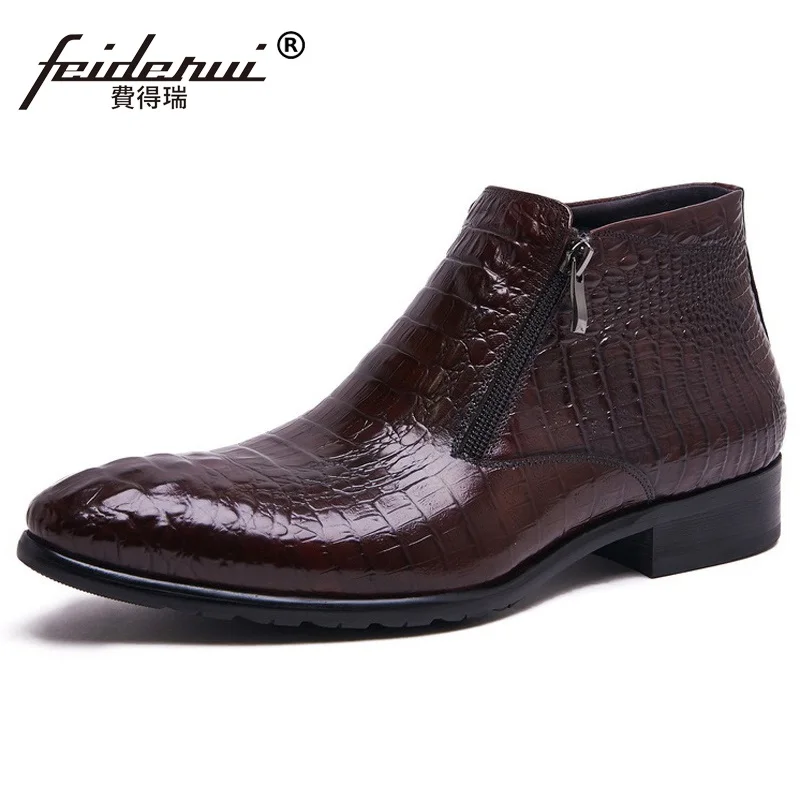 Новое поступление Мужская базовая обувь с крокодилом мужские мотоциклетные