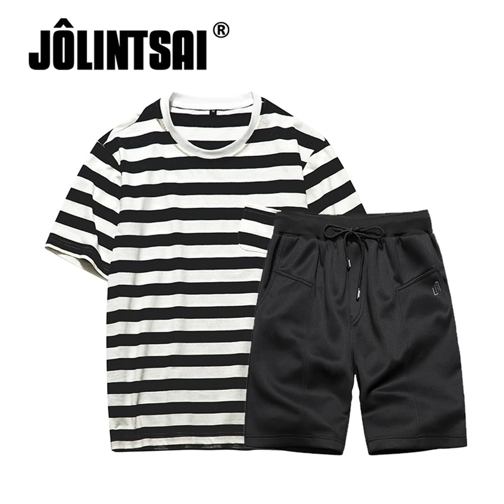 JOLINTSAI 2018 новые летние модные футболка + шорты комплекты из двух предметов