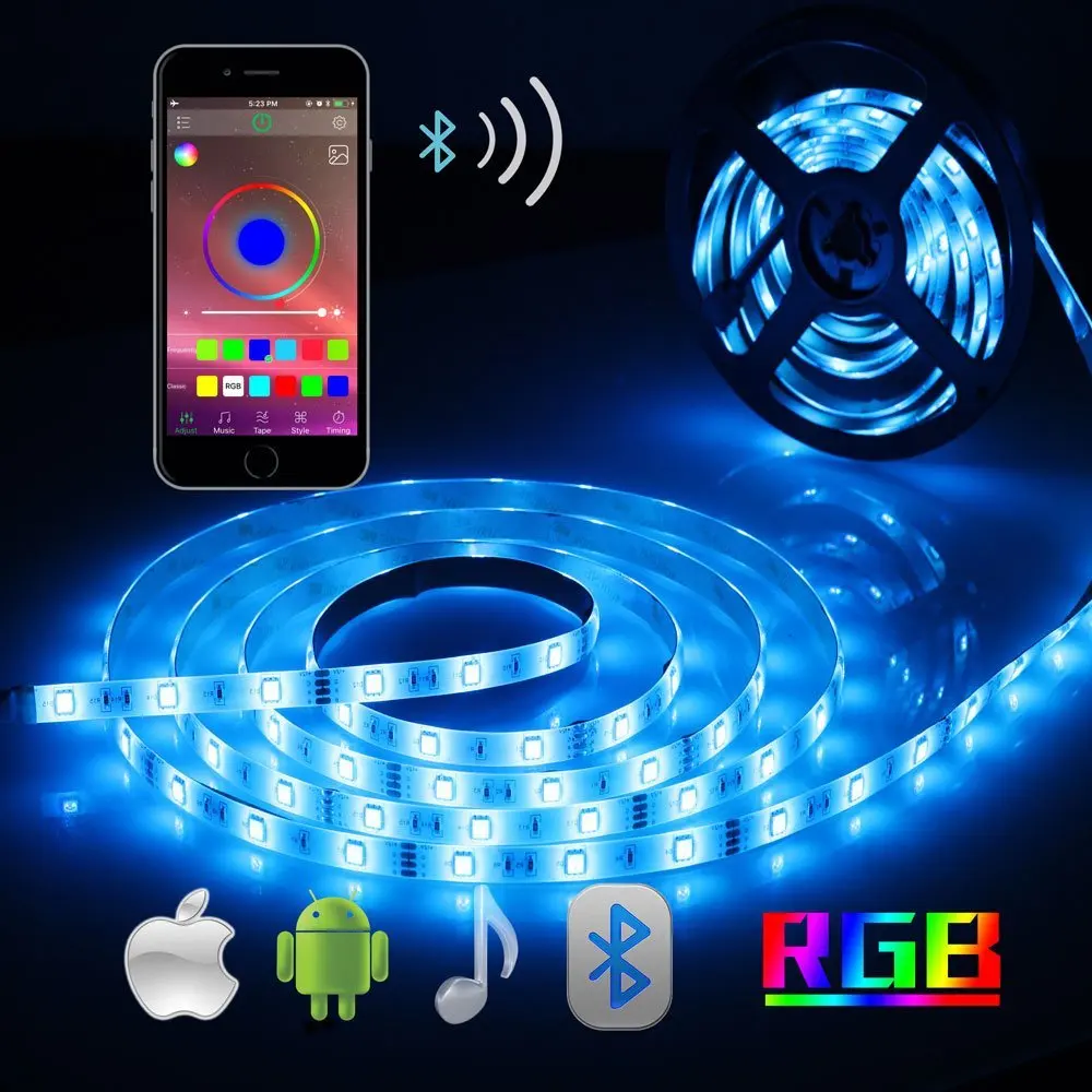 Умный пон Bluetooth APP RGB 5050 Светодиодные ленты света светодиодный свет