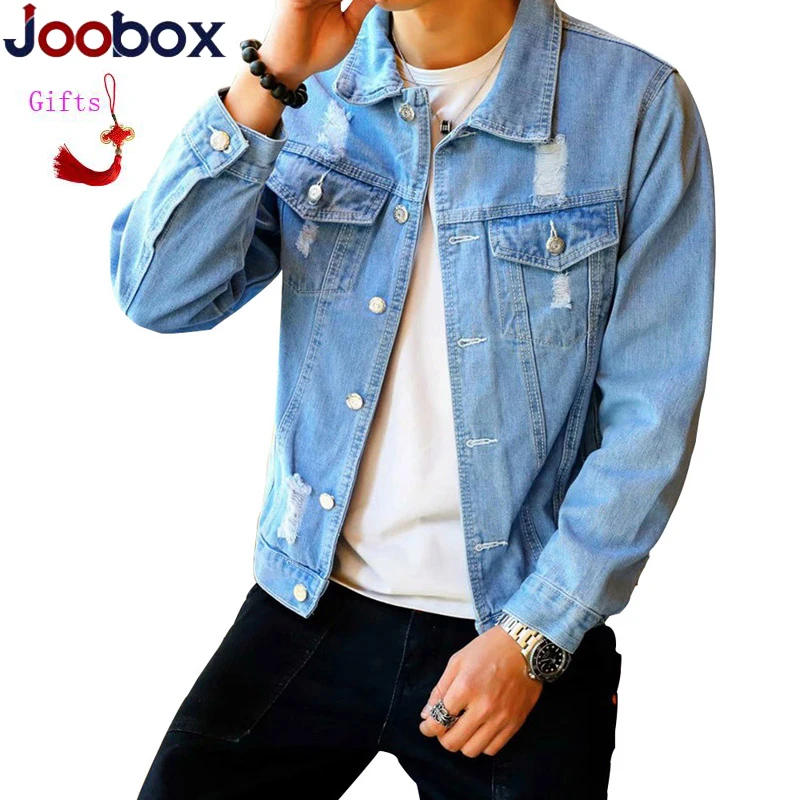 Мужская джинсовая куртка JOOBOX повседневная в стиле ретро хип-хоп 2019 | одежда