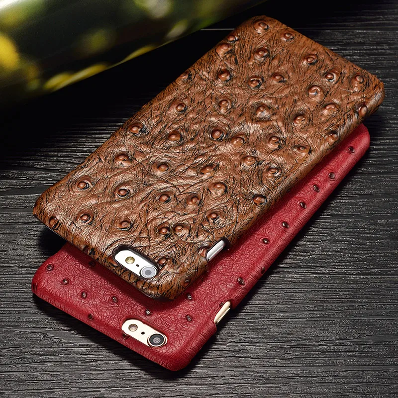 Wangcangli brand phone case new ostrich grain back cover for iphone cell X manual custom processing | Мобильные телефоны и