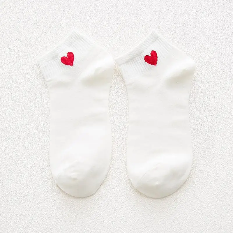 10 pairs / pieces pairing red heart cute college wind simple basic fresh hot spring and summer women's cotton socks direct | Женская