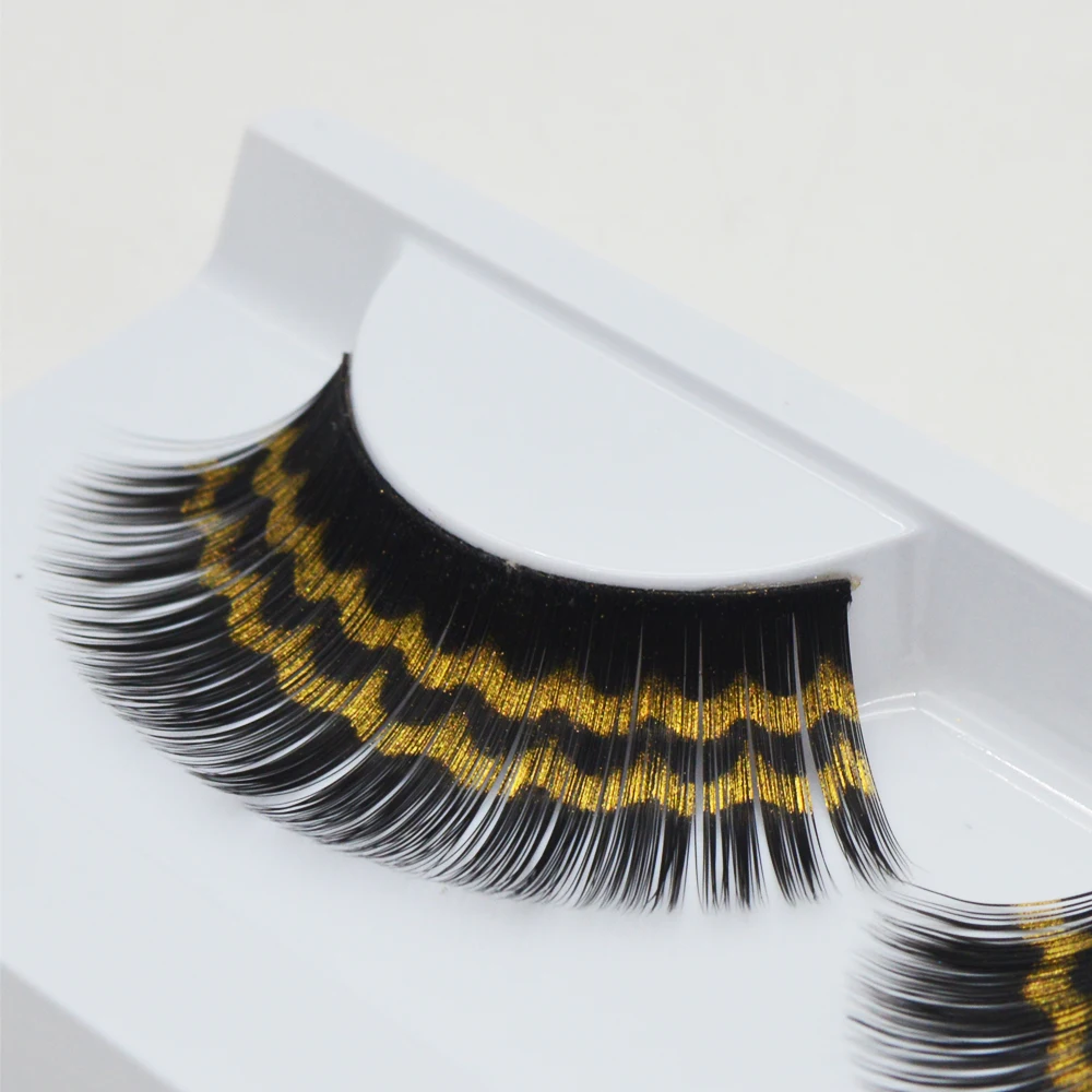 1 пара Новый этап макияж Накладные ресницы толстый преувеличены Цвет крылья