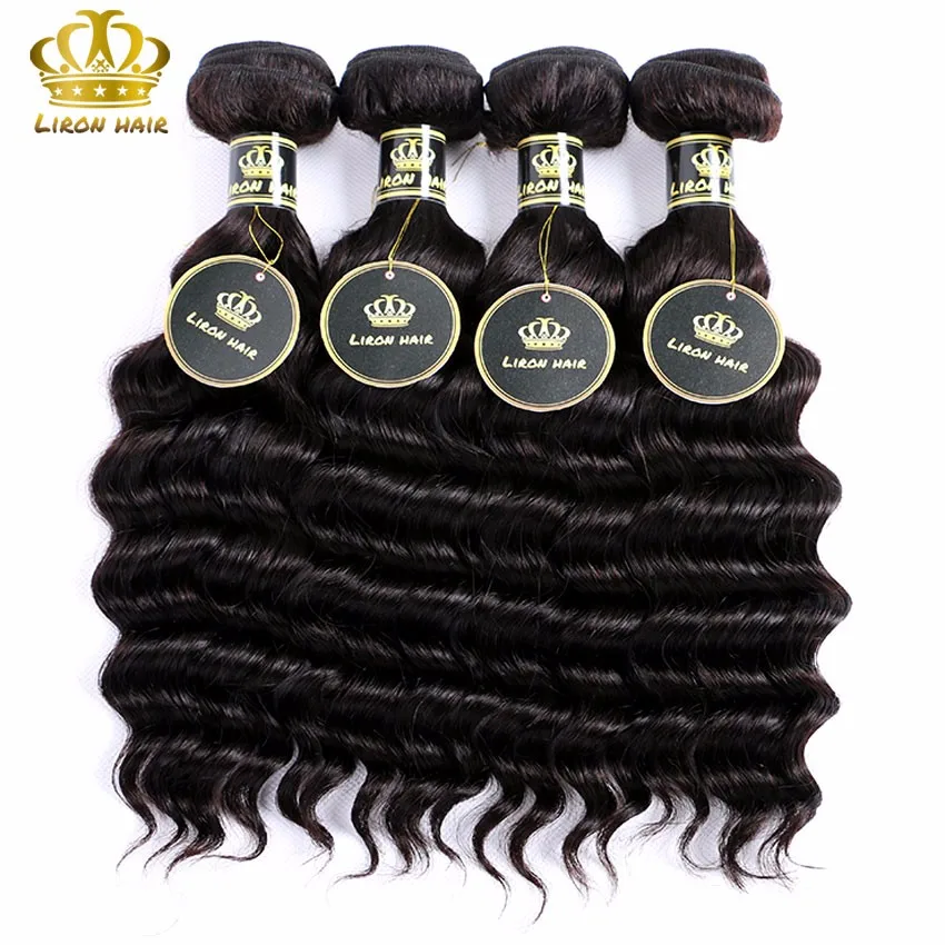 Распродажи 8a: швейные weave России Рыхлый Глубокий Волна Девственные Sunber Волос Пляж
