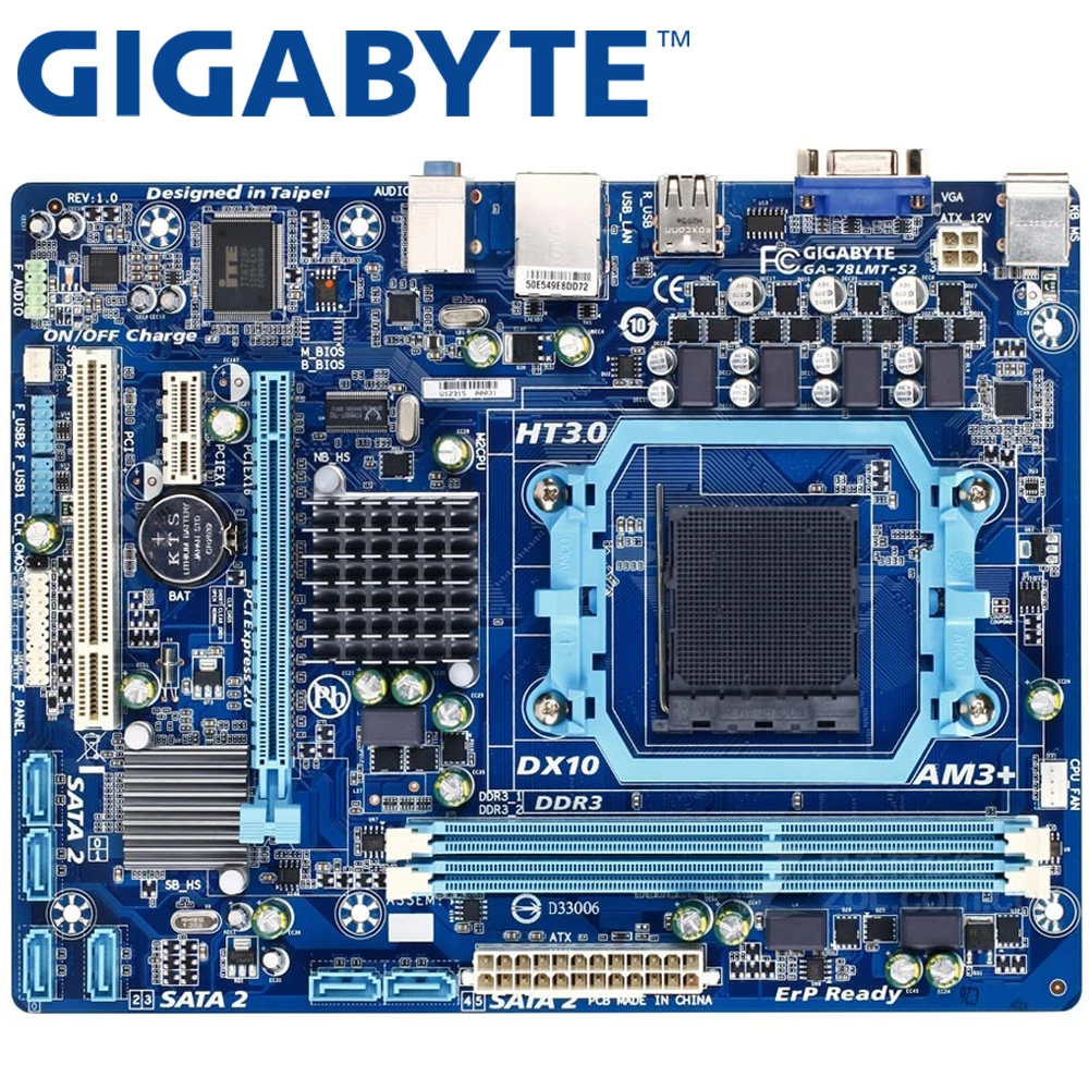 Материнская плата GIGABYTE GA-78LMT-S2 760G Socket AM3/AM3+ DDR3 16G Phenom II/Athlon II Micro ATX UEFI биос б/у