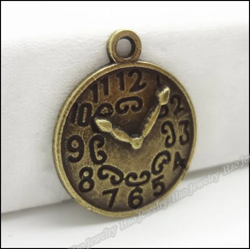 80 шт винтажные Подвески Часы Кулон Античный бронзового цвета из цинкового сплава Fit браслет ожерелье DIY