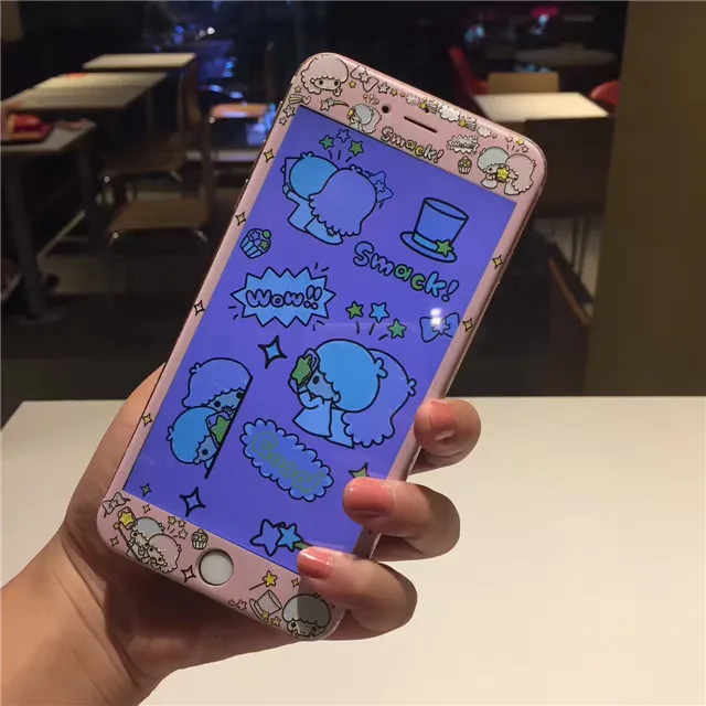 Защитное закаленное стекло с мультяшным рисунком для iphone 6 6s 7 8 Plus защитная