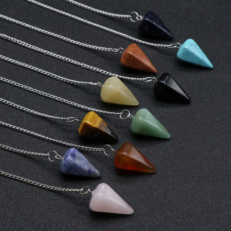 Ретро натуральный кварц Подвеска Агат Turquoises тигровый глаз рейки целебный конус