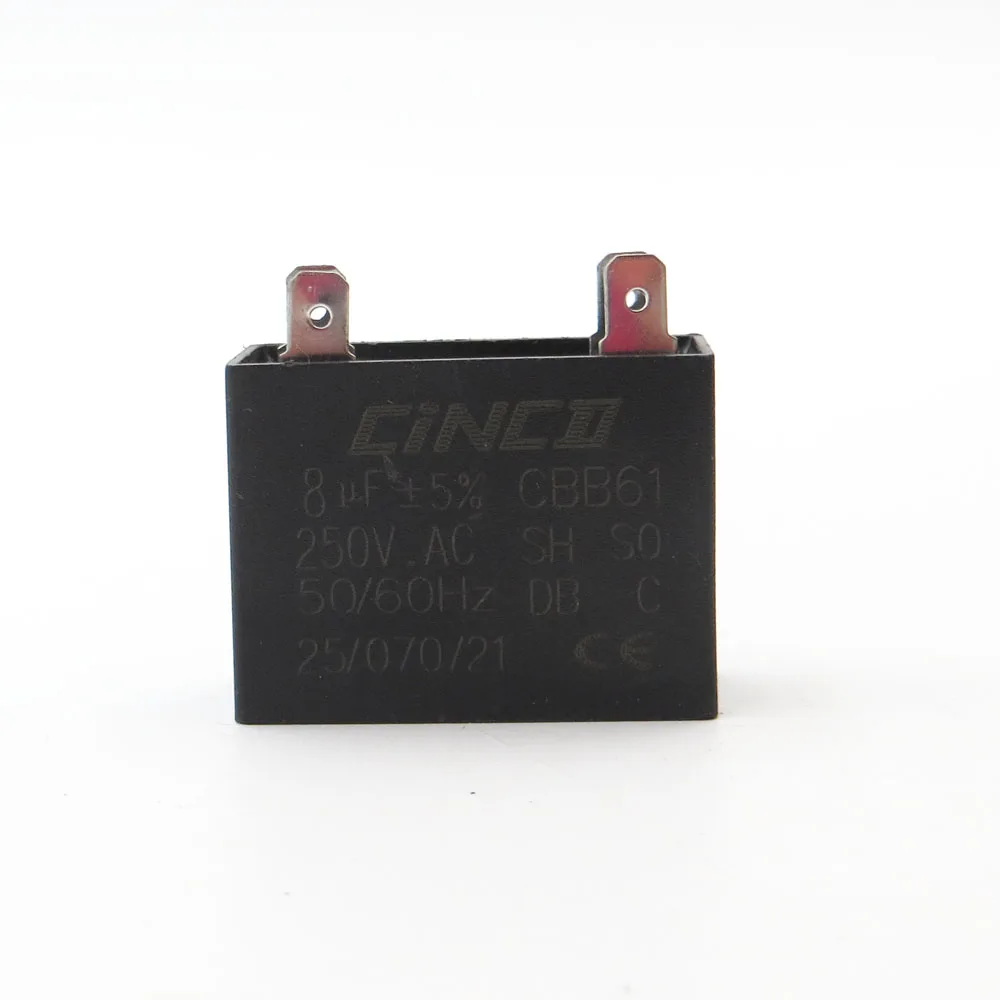 Конденсатор моторного двигателя Потолочный мотор вентилятора 8 мкФ 250 V CBB61