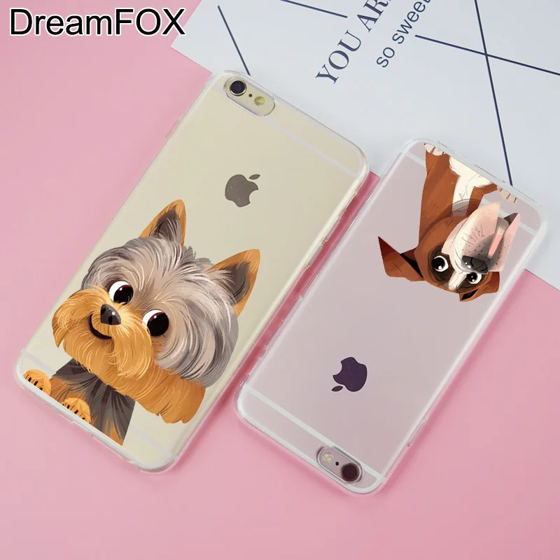 DREAMFOX K278 Мягкий силиконовый чехол из ТПУ с милой собачкой для Apple iPhone 11 Pro X XR XS Max 8 7 6