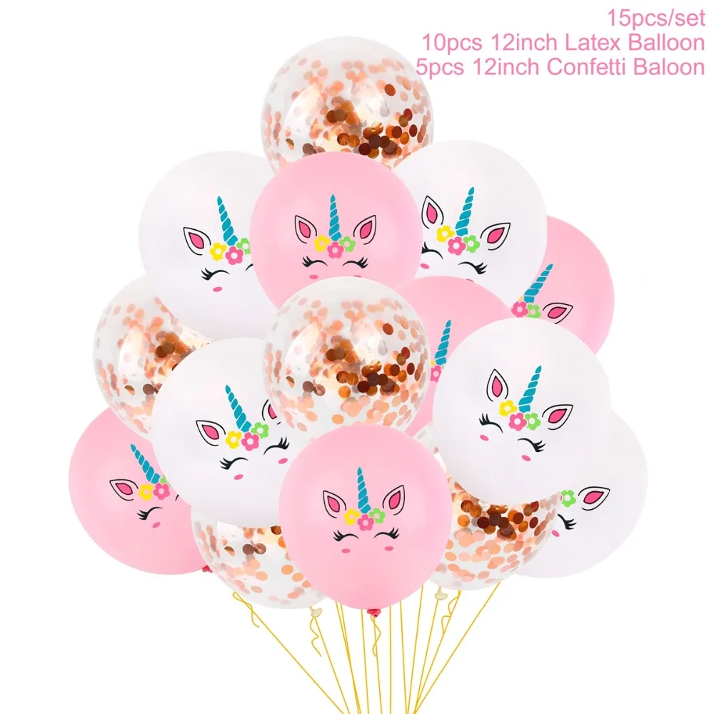 

PATIMATE Gold Flamingo Baby Shower Unicorn Balloons Confetti Latex Foil Balloons Helium Birthday Balloons Decor For Home Favors
