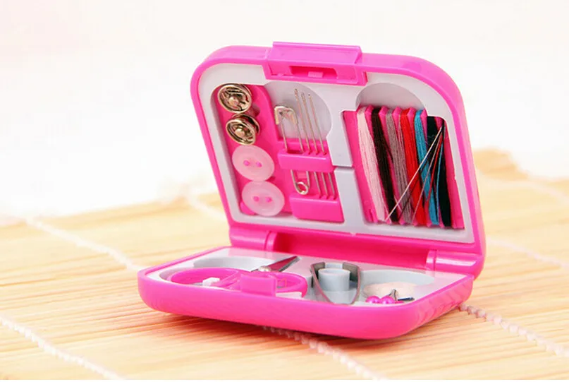 

50pcs Portable Travel Sewing Kits Box Needle Threads Scissor Thimble Home Tools