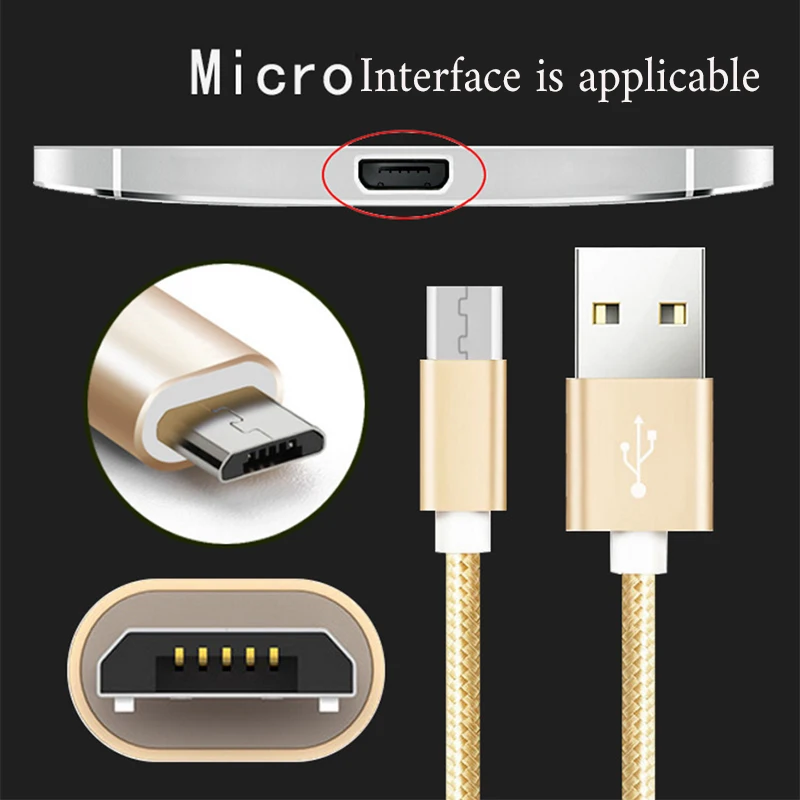 for xiaomi micro usb cable Nylon 2A fast charging sync data xiao mi 1s/2s/3s/4s Redmi 1s/2s/3s/3X/4X/Note/2/3/4/4X | Мобильные