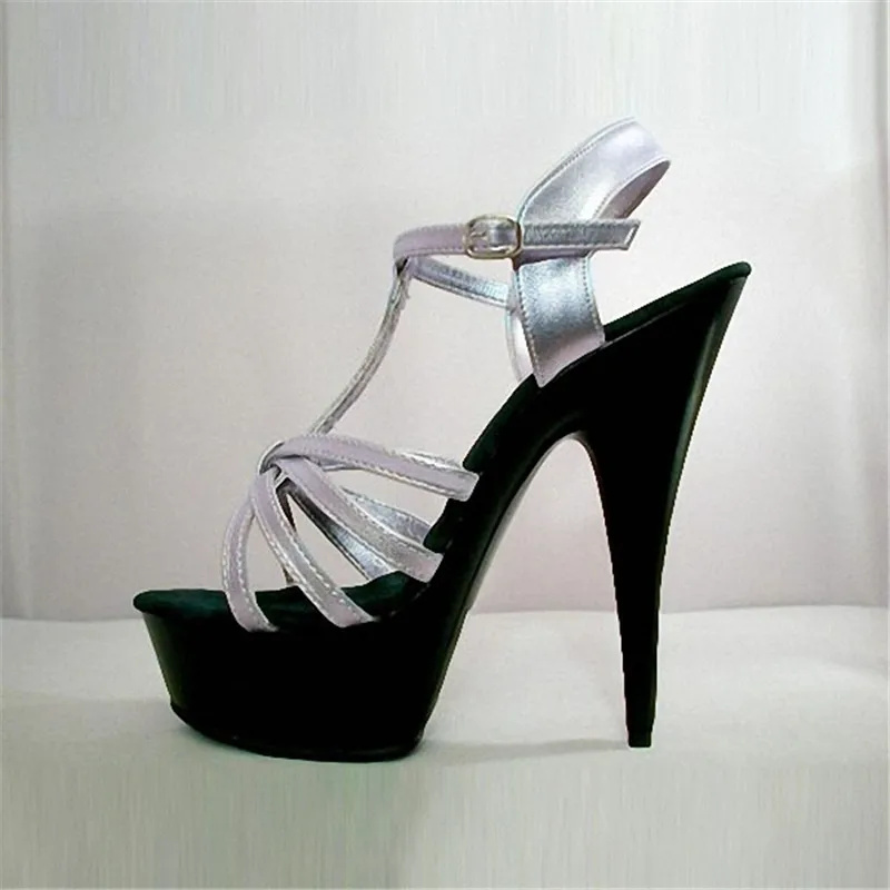 Elegant silver 15CM high heels stage pole dancing/performance/star/model runway sandals