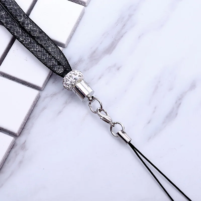 10 PCS/Lot Glitter Rhinestone Mobile Phone Strap Long Neck Lanyard Rope For Keys ID Card Holder iPhone Huawei Samsung Cord | Мобильные