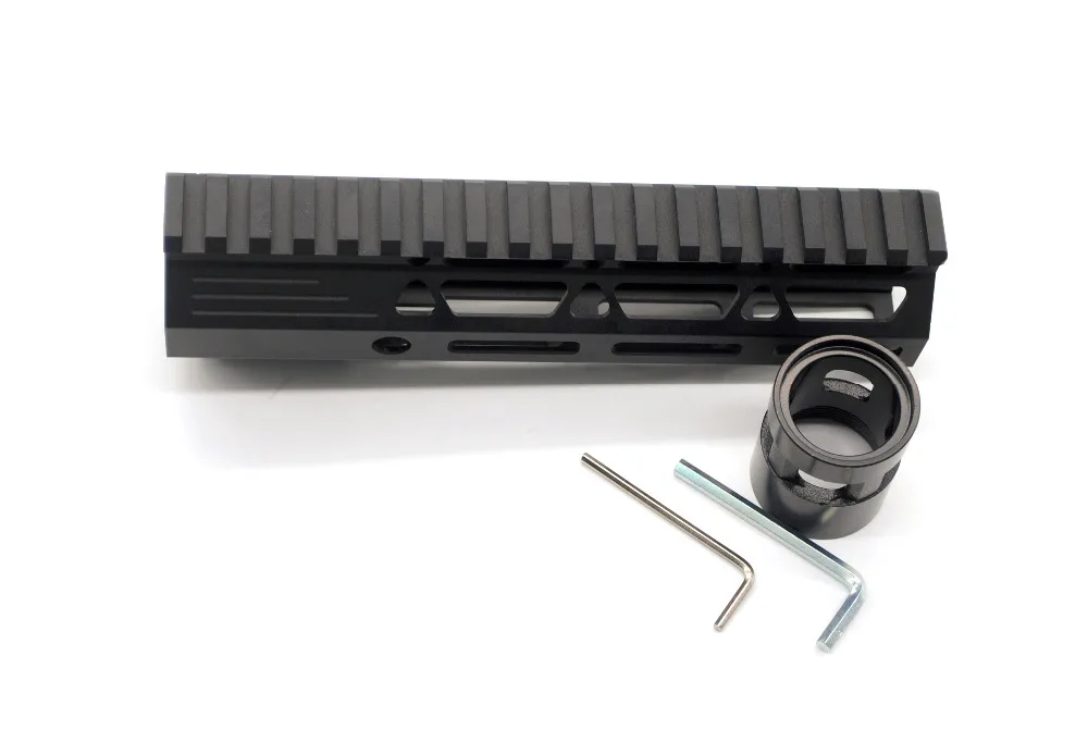 Черный 7 дюймовый зажимной поплавок Пикатинни рельсы M lok Handguard со стальной бочкой