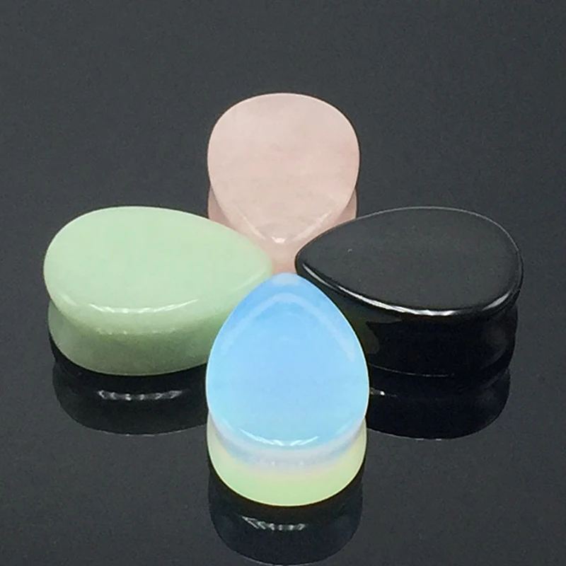 Каменные Туннели для ушей капли воды двойной факел седло Плаги расширитель