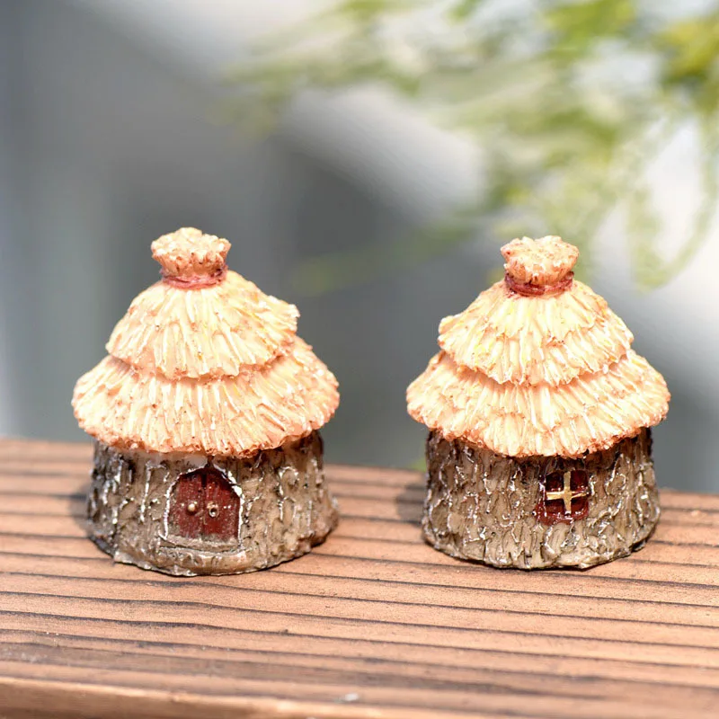 Thatched Cottage House Miniature Fairy Garden Home Houses Decoration Mini Craft Micro Landscaping Decor DIY Accessories | Дом и сад