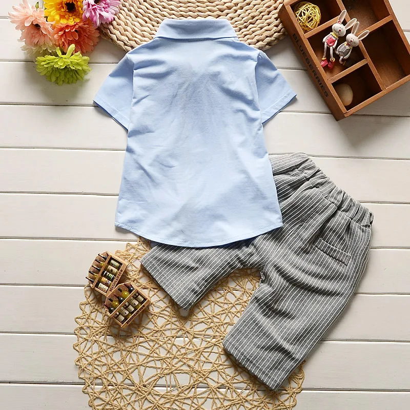Высокое качество комплект одежды из 2 предметов для маленьких мальчиков Летний