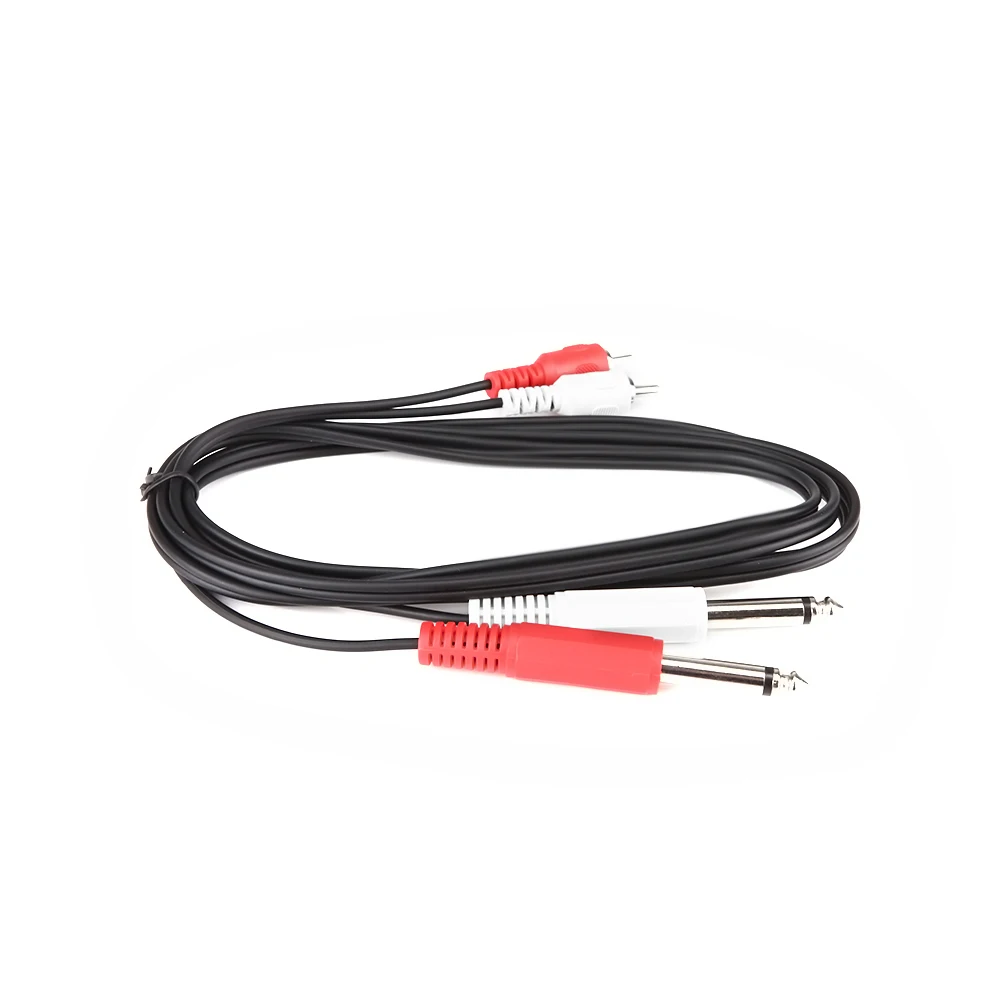 1 8 м 6 футов Twin 35 мм моно Джек Вилки до 2 RCA Phono OFC кабель аудио Dual MONO jack 3 маркировкой