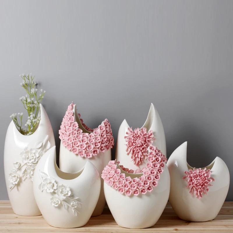 Керамические вазы в форме полумесяца декоративные креативные цветочные для