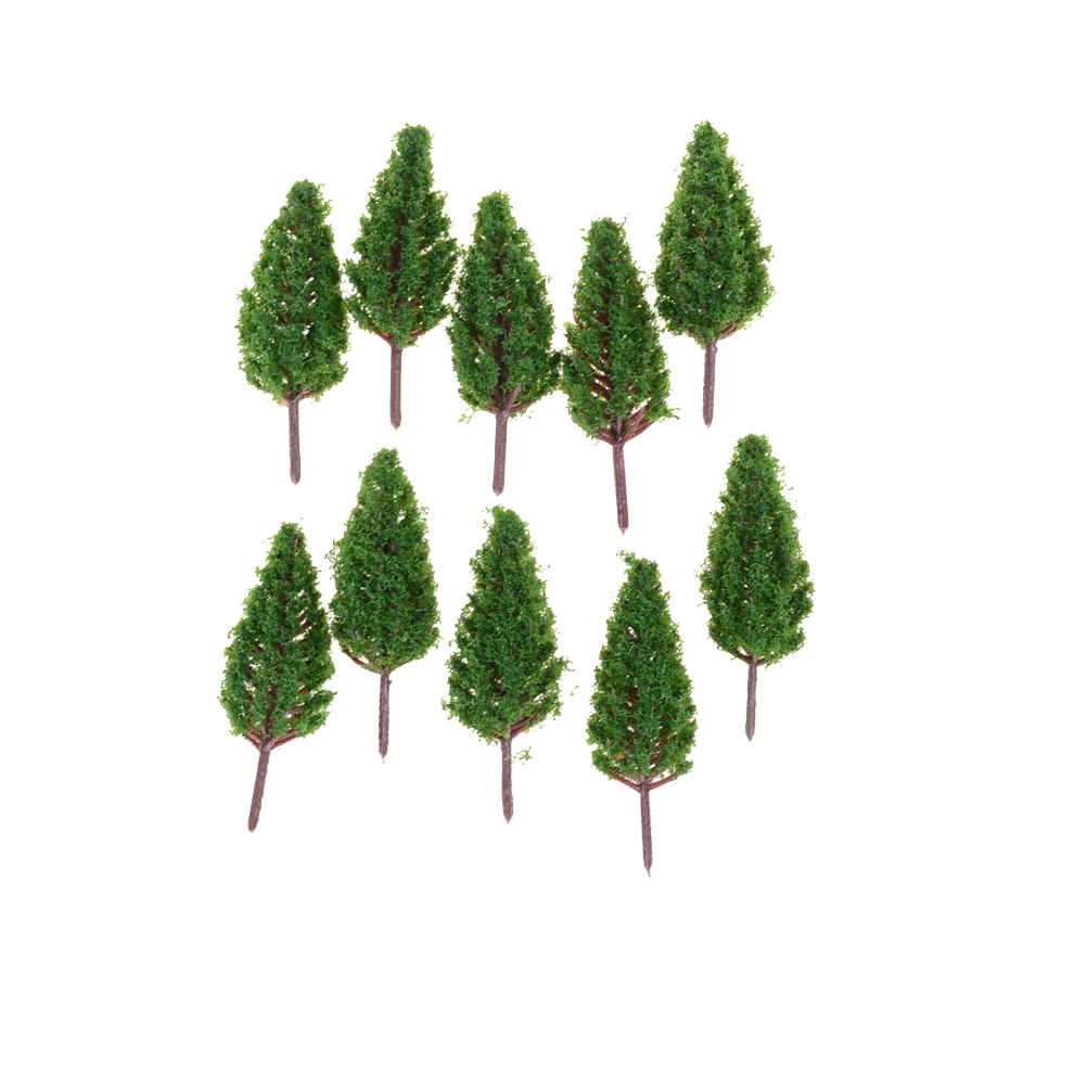 10Pcs/Set Plastic Trees Model For Railroad House Park Street Layout Green landscape Scene Scenery 68mm Wholesale | Игрушки и хобби