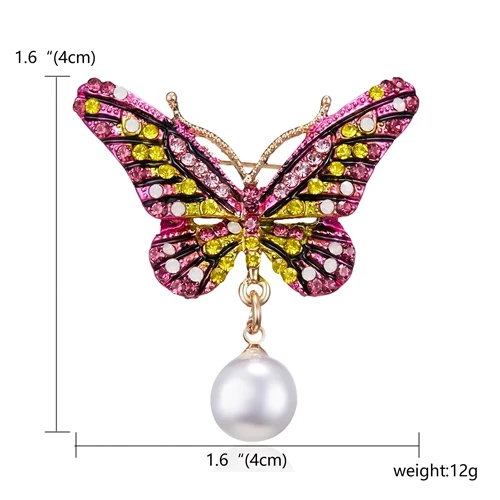 Butterfly RINHOO модные эмалированные броши в виде улитки, бабочки, шарф со стразами, украшение для одежды, булавка для женщин, ювелирные изделия новинки, мужские аксессуары - Окраска металла: Butterfly