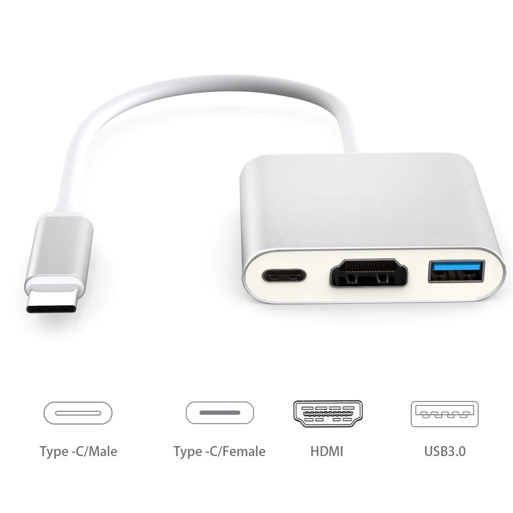 USB 3.0 Type C To HDMI-compatible 4K Adapter Converter Male to Female USB-C Hub Type-C for Macbook Air TV | Электроника