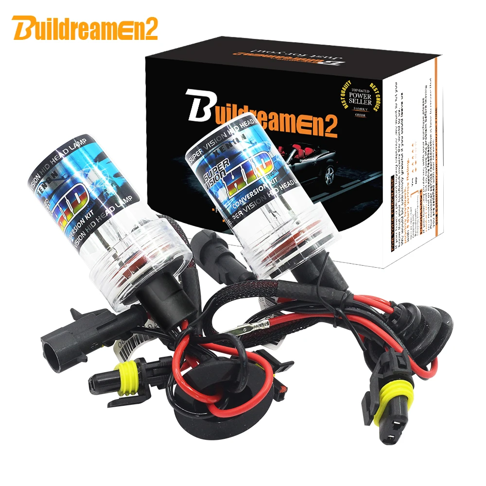 Buildreamen2 55 Вт 12 В HID ксеноновая лампа H1 H3 H7 H8 H9 H11 9005 HB3 9006 HB4 880 881 3000K 12000K для