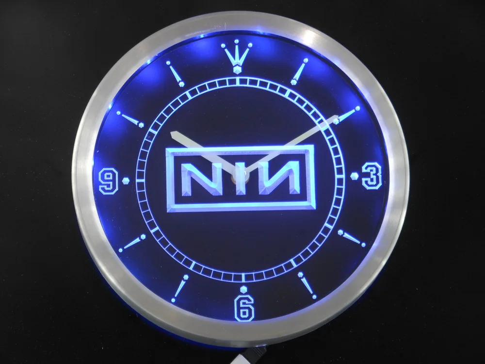 

nc0140 NIN Nine Inch Nail Rock n Roll Bar Beer Neon Light Signs LED Wall Clock