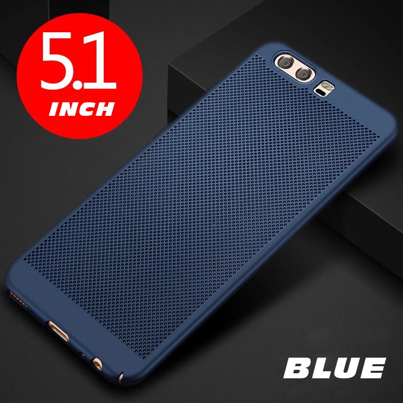 Blue Роскошный дышащий Тонкий Жесткий Чехол для huawei P10 Lite P8 Lite P9 Plus P20 Pro Y9 Y7 mate 10 Pro 9 honor 9 10 Play - Цвет: Blue