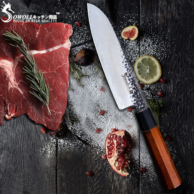 Liang Da 6 5 дюймов Дамасская сталь ручной работы кованый нож для нарезки кухонный с