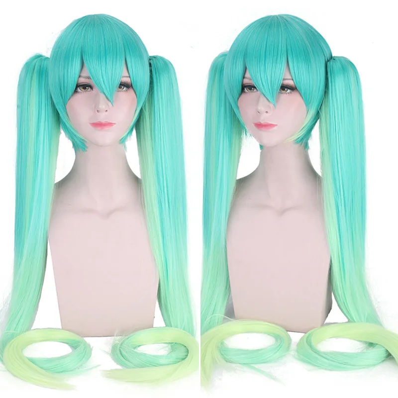 28 цветов Vocaloid Хацунэ Мику парики Черный Рок стрелок Senbon Zakura Длинные Синтетические Волосы чип Хвосты Косплей парик+ парик шапка - Цвет: 27 race suit miku