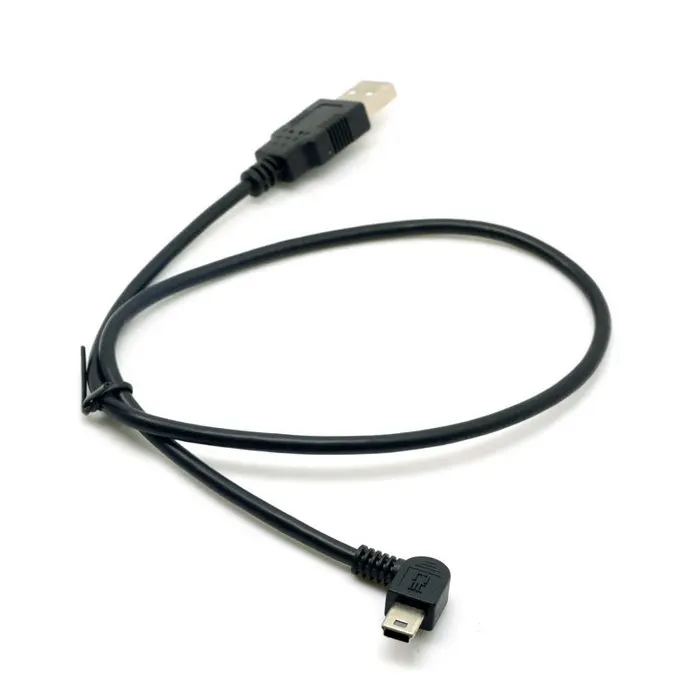 50 см 90 градусов угловой мини USB Тип B к 2 0 Мужской кабель для передачи данных и