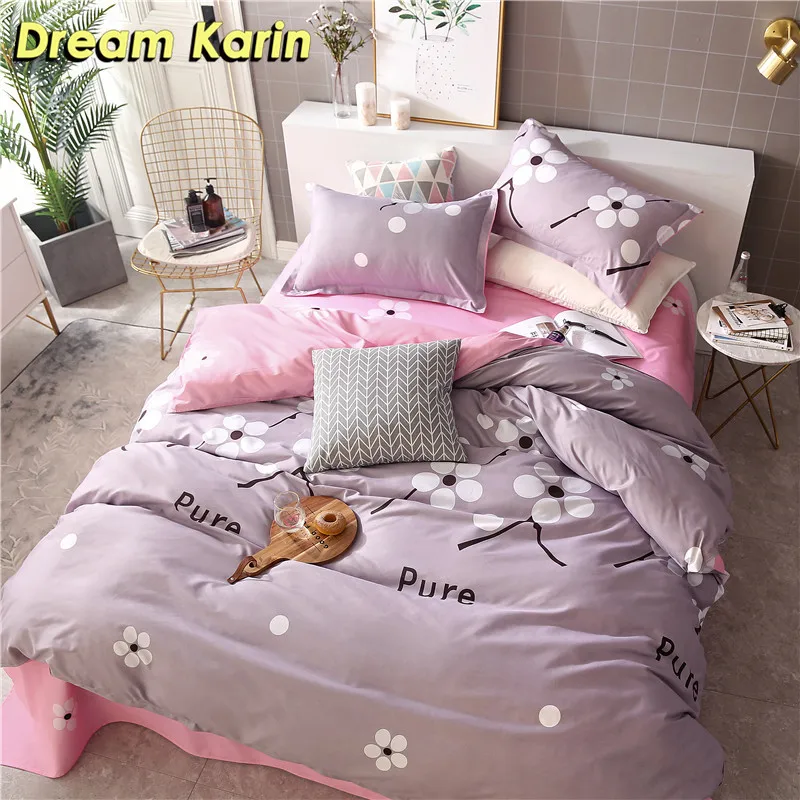 Dream Karin милое постельное белье набор для девочки Цветочный узор пододеяльник с