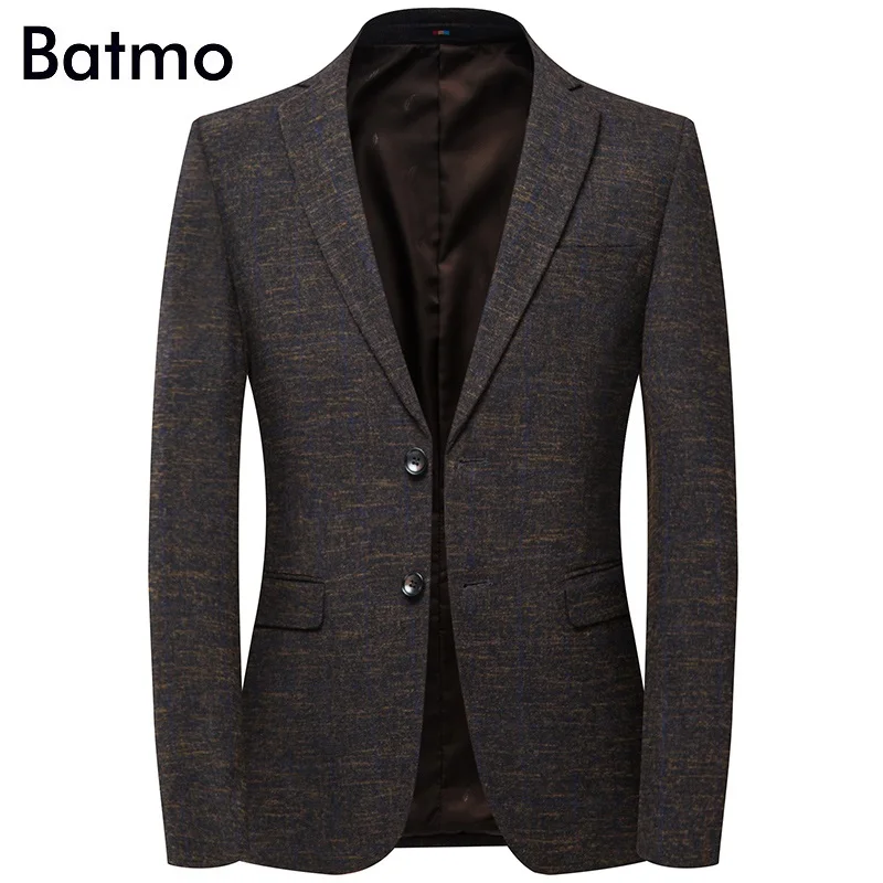 Мужской Клетчатый Блейзер Batmo повседневный пиджак из хлопка высокого качества 8136