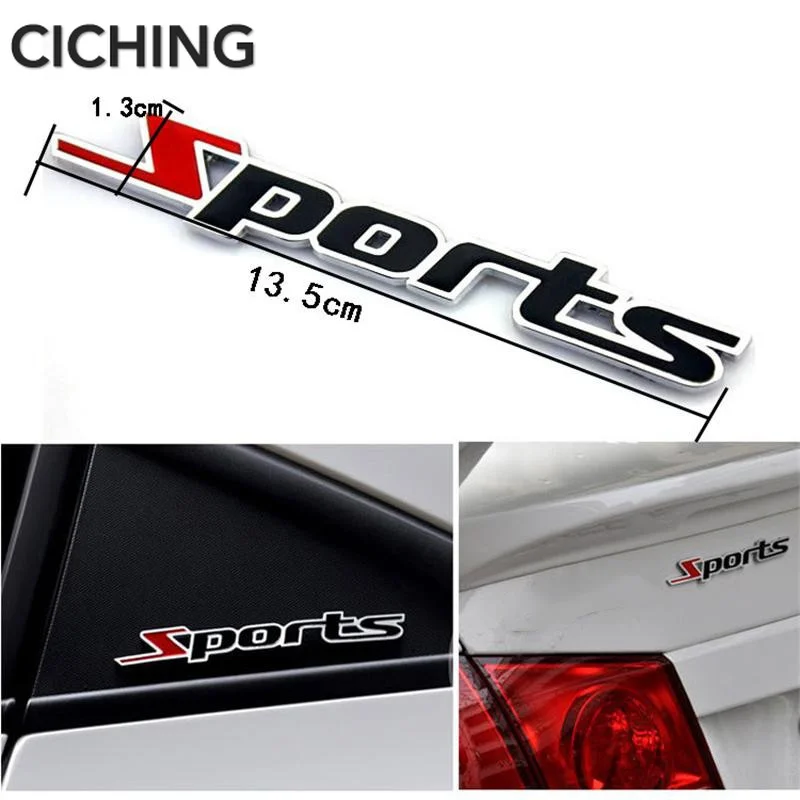 Маркировка для автомобилей Спортивная 3D хромированная металлическая