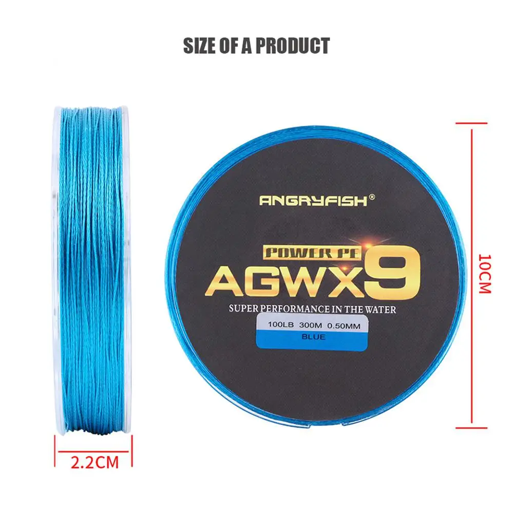 ANGRYFISH Diominate X9 PE Line 9 прядей плетеные 300 м/327yds супер сильная леска 15LB 100LB