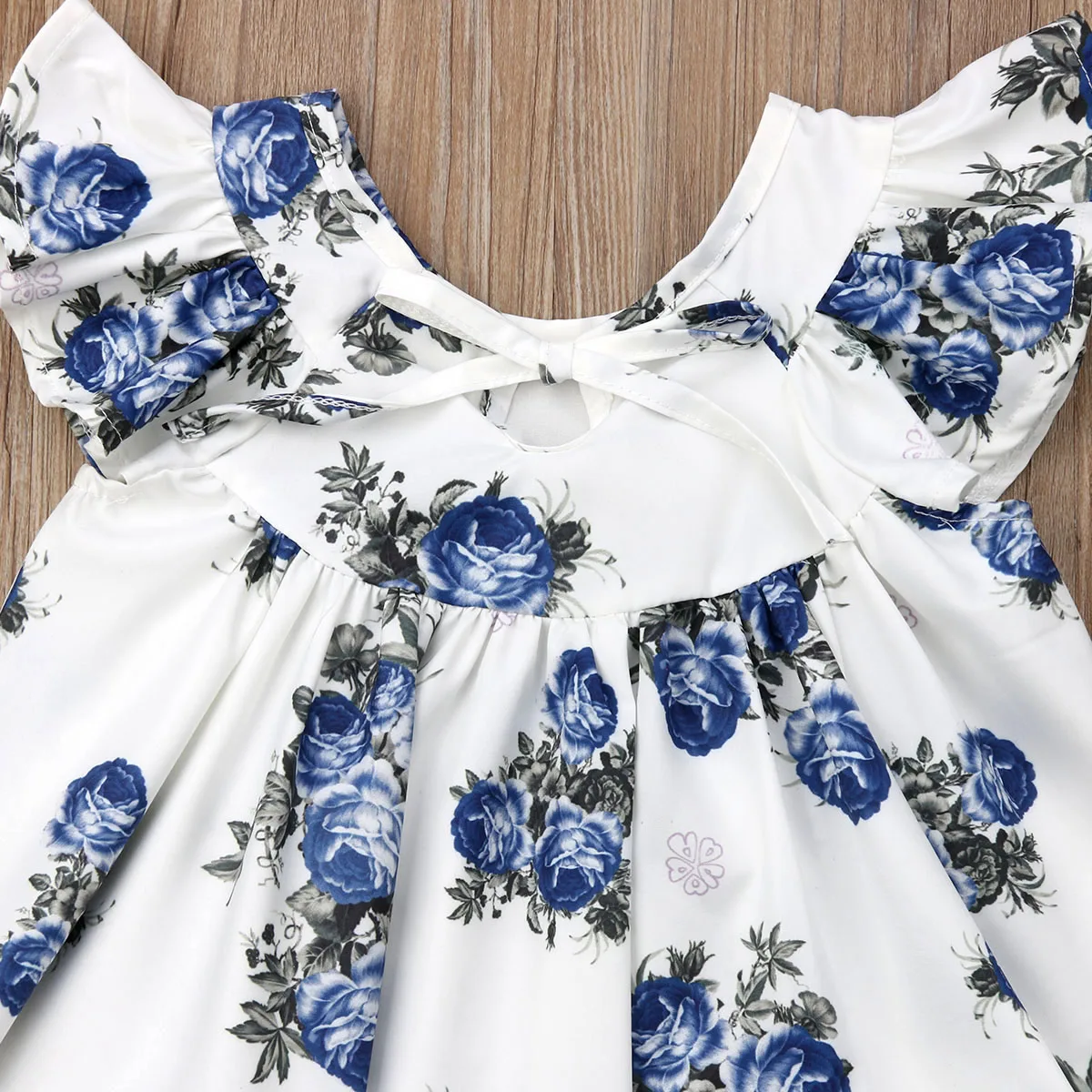 Baby Girl Kids Summer Newborn Outfits Clothes Flying Sleeve Cute Blue FlowerT-shirt Tops+Shorts Pants 2PCS Set 0-3Y | Мать и ребенок