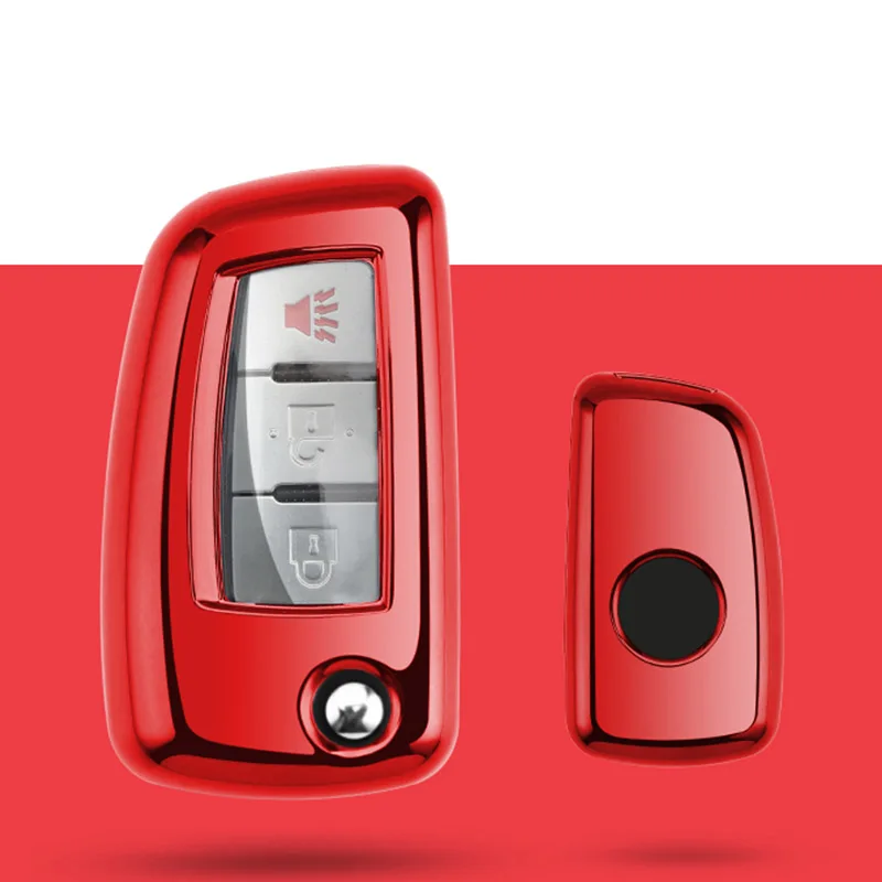 red single shell Автомобильные аксессуары, брелок в виде ракушки крышка чехол для Nissan X-Trail Juke Qashqai Micra Pulsar складной ключ чехол - Название цвета: red single shell