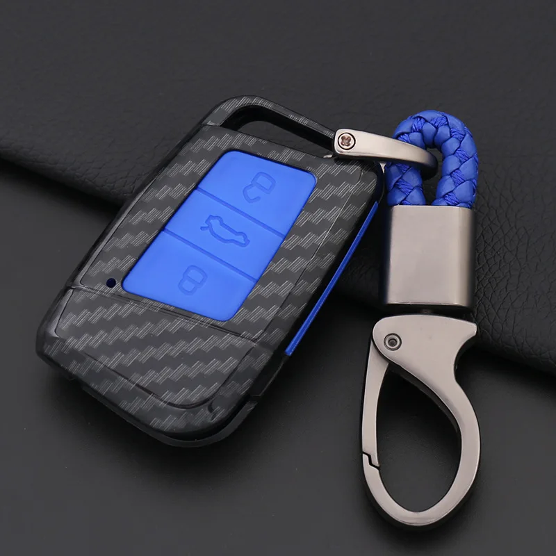 Carbon Fiber Key Case For Car 3 Buttons Vw New Magotan Skoda Superb Passat B8 A7 Golf car key cover | Автомобили и мотоциклы