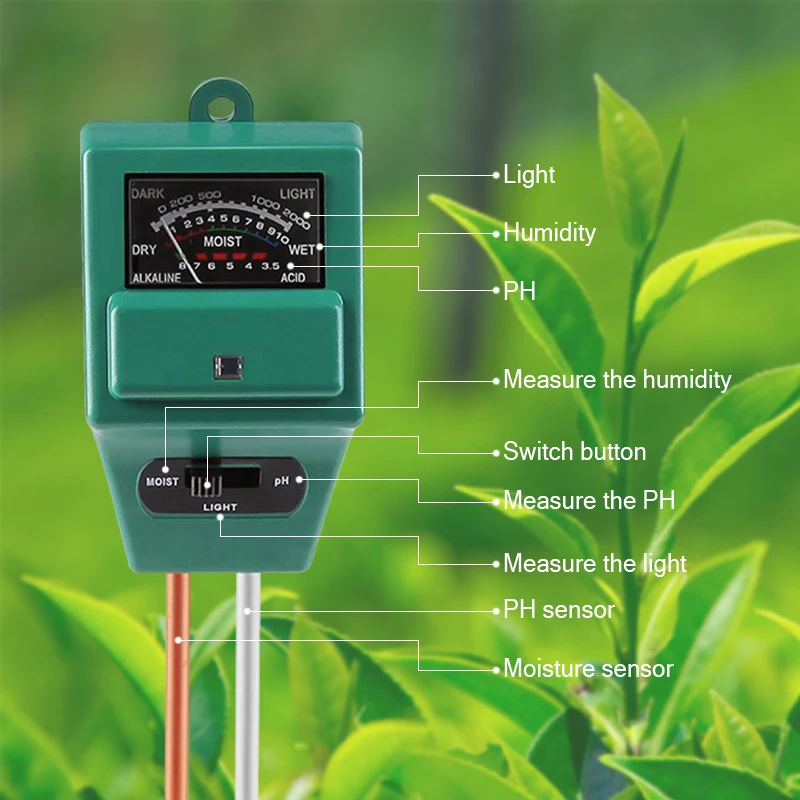 Прибор для измерения уровня PH Тесты er 3 в 1 завод влажности почвы Сенсор