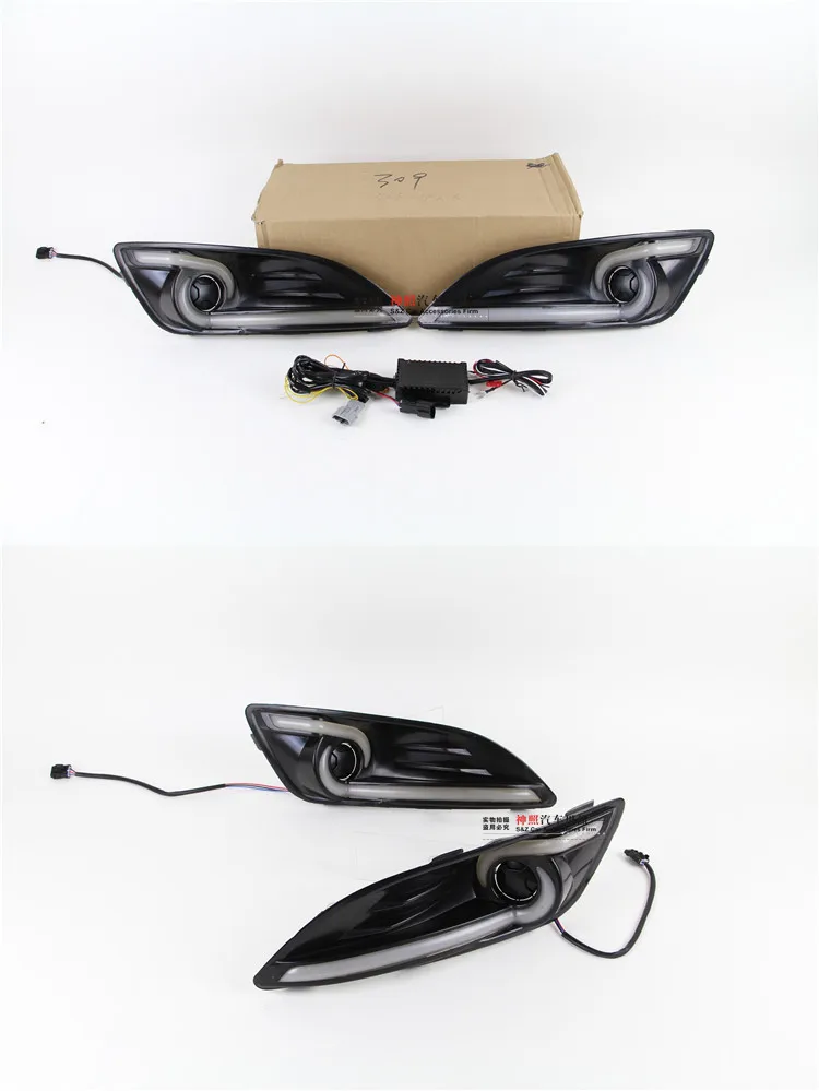 EOsuns Светодиодный дневной ходовой свет DRL для ford fiesta 2013-, беспроводной переключатель, желтый сигнал поворота