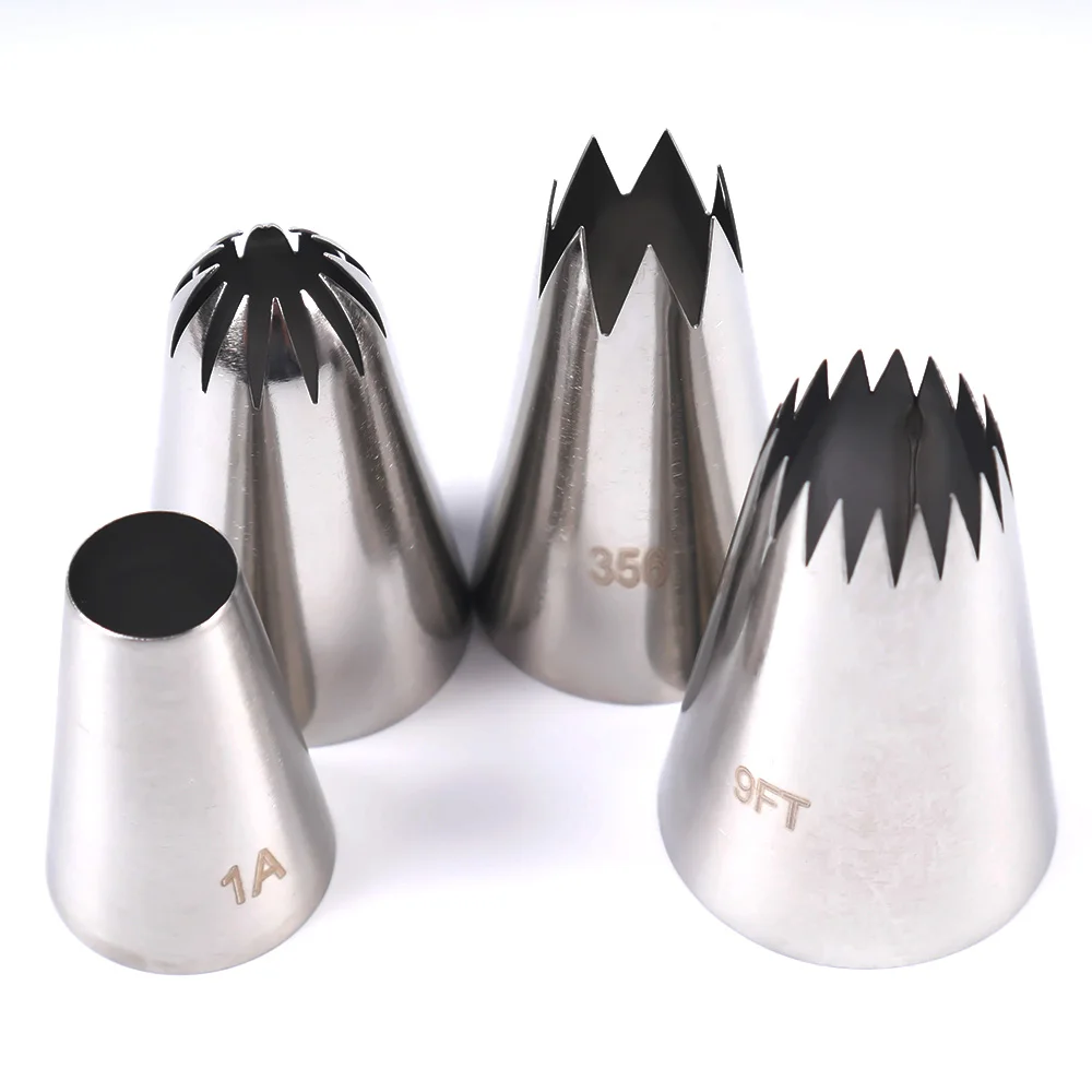 1/3/4/5/8/10 PCS Large Icing Piping Nozzle Russian Pastry Tips Baking Tools Cakes Decoration Set Stainless Steel Nozzles Cupcake | Дом и сад