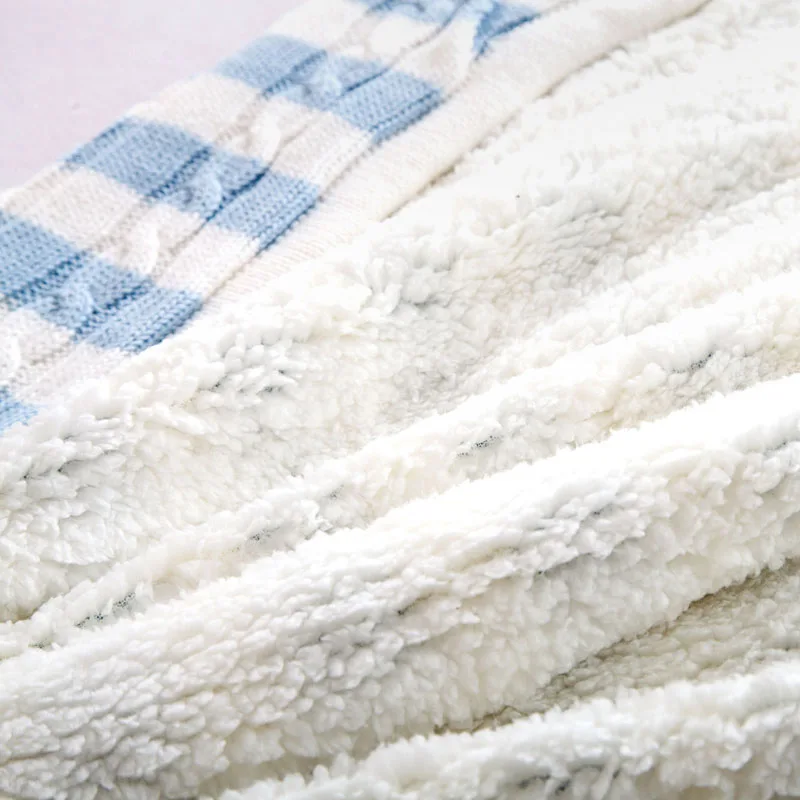 Трикотажное одеяло из 100% хлопка зимнее теплое мягкое диван/кровать/покрывало для