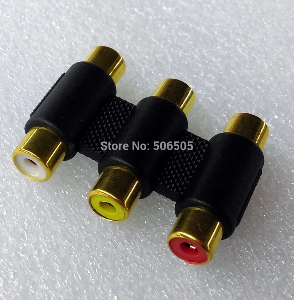 3 цвета золотое покрытие RCA Женский удлинитель Разъем для VCD DVD HDTV|rca cable connector|rca female