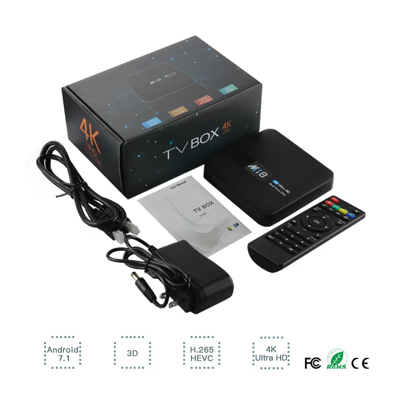 M18 Android 7 1 4K HD Smart TV Box S905W 64 бит четырехъядерный 1G/2G RAM 8G/6G ROM беспроводной wfii ключ